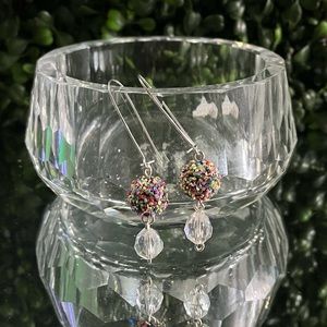 Confetti Crystal Dangle statement earrings